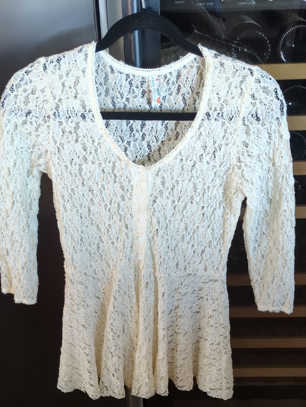 Free people Cream Lace Tunic